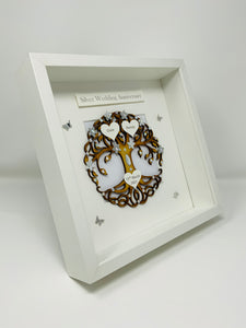 25th Silver 25 Years Wedding Anniversary Frame - Tree Of Life