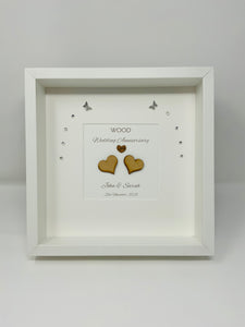 5th Wood 5 Years Wedding Anniversary Frame - Traditional