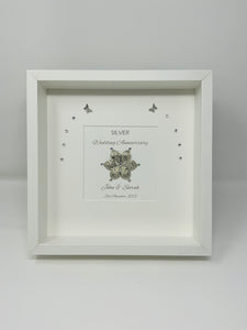 25th Silver 25 Years Wedding Anniversary Frame - Traditional