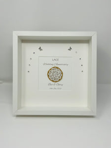 39th Lace 39 Years Wedding Anniversary Frame - Traditional