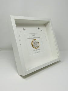 13th Lace 13 Years Wedding Anniversary Frame - Traditional