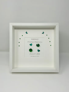 55th Emerald 55 Years Wedding Anniversary Frame - Traditional