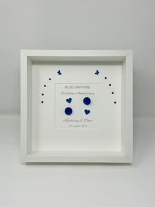 65th Blue Sapphire 65 Years Wedding Anniversary Frame - Traditional