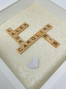 Scrabble Tile Frame - Ivory Shimmer