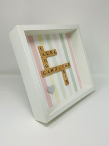 Scrabble Tile Frame - Candy Stripe