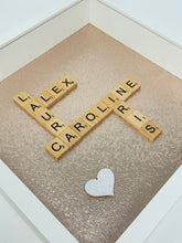 Load image into Gallery viewer, Scrabble Tile Frame - Rose Gold Glitter
