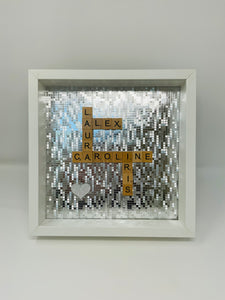 Scrabble Tile Frame - Disco Ball Silver