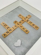 Load image into Gallery viewer, 60th Diamond 60 Years Wedding Anniversary Scrabble Tile Frame
