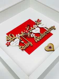 40th Ruby 40 Years Wedding Anniversary Frame - Branch