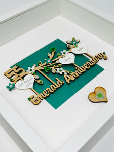 55th Emerald 55 Years Wedding Anniversary Frame - Branch