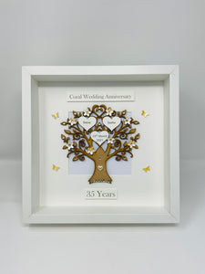 35th Coral 35 Years Wedding Anniversary Frame - Classic