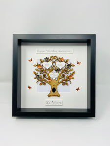 22nd Copper & Black 22 Years Wedding Anniversary Frame - Classic