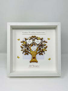 50th Golden 50 Years Wedding Anniversary Frame - Classic