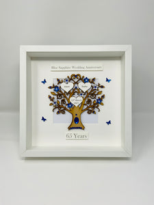 65th Blue Sapphire 65 Years Wedding Anniversary Frame - Classic