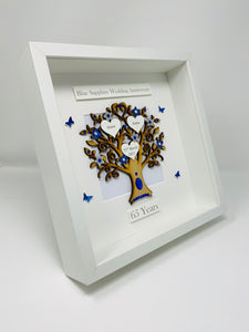 65th Blue Sapphire 65 Years Wedding Anniversary Frame - Classic