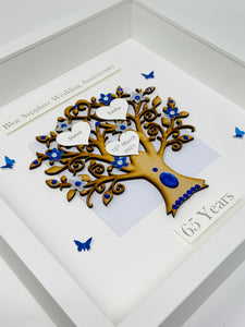 65th Blue Sapphire 65 Years Wedding Anniversary Frame - Classic