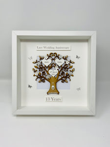 13th Lace 13 Years Wedding Anniversary Frame - Classic