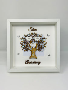 25th Silver 25 Years Wedding Anniversary Frame - Wooden