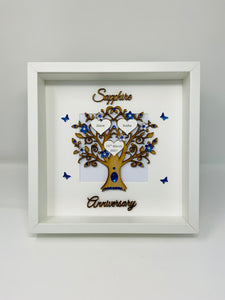 45th Sapphire 45 Years Wedding Anniversary Frame - Wooden