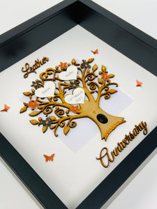 3rd Leather 3 Years Wedding Anniversary Frame - Wooden