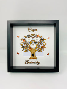 22nd Copper & Black 22 Years Wedding Anniversary Frame - Wooden