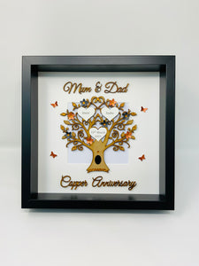 22nd Copper & Black 22 Years Wedding Anniversary Frame  - Mum & Dad