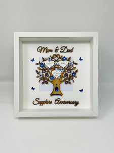 45th Sapphire 45 Years Wedding Anniversary Frame - Mum & Dad