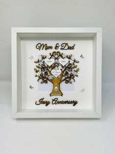 14th Ivory 14 Years Wedding Anniversary Frame - Mum & Dad