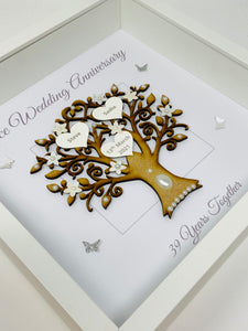 39th Lace 39 Years Wedding Anniversary Frame - Message