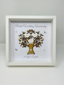 28th Orchid 28 Years Wedding Anniversary Frame - Message