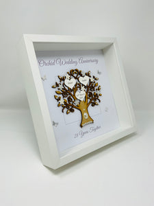 28th Orchid 28 Years Wedding Anniversary Frame - Message