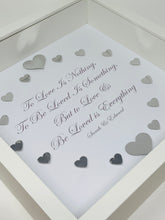 Load image into Gallery viewer, &#39;To Love &amp; Be Loved&#39; Silver Love Hearts Quote Frame
