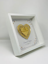 Load image into Gallery viewer, 50th Golden 50 Years Wedding Anniversary Frame - Intricate Mirror Heart
