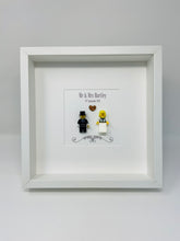Load image into Gallery viewer, Mr &amp; Mrs Wedding Day Minifigure Frame - Blonde Bride
