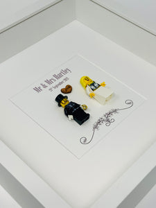 Mr & Mrs Wedding Day Minifigure Frame - Blonde Bride