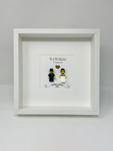 Load image into Gallery viewer, Mr &amp; Mrs Wedding Day Minifigure Frame - Brunette Bride
