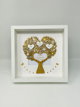 Load image into Gallery viewer, 50th Golden 50 Years Wedding Anniversary Frame - Metallic Heart Tree
