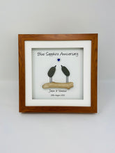 Load image into Gallery viewer, 65th Blue Sapphire 65 Years Wedding Anniversary Frame - Pebble Birds
