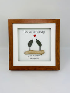 17th Furniture 17 Years Wedding Anniversary Frame - Pebble Birds