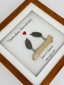 38th Tourmaline 38 Years Wedding Anniversary Frame - Pebble Birds