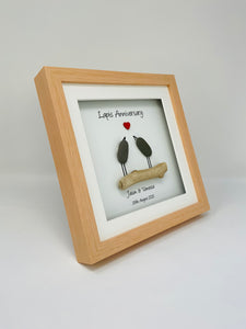 32nd Lapis 32 Years Wedding Anniversary Frame - Pebble Birds