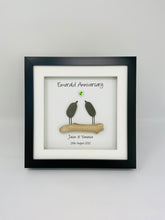 Load image into Gallery viewer, 55th Emerald 55 Years Wedding Anniversary Frame - Pebble Birds
