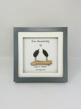 Load image into Gallery viewer, 6th Iron 6 Years Wedding Anniversary Frame - Pebble Birds
