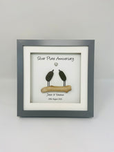 Load image into Gallery viewer, 23rd Silver Plate 23 Years Wedding Anniversary Frame - Pebble Birds
