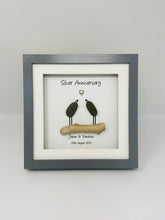 Load image into Gallery viewer, 25th Silver 25 Years Wedding Anniversary Frame - Pebble Birds
