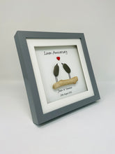 Load image into Gallery viewer, 4th Linen 4 Years Wedding Anniversary Frame - Pebble Birds
