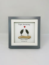 Load image into Gallery viewer, 1st Paper 1 Year Wedding Anniversary Frame - Pebble Birds

