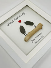 Load image into Gallery viewer, 15th Crystal 15 Years Wedding Anniversary Frame - Pebble Birds
