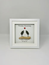 Load image into Gallery viewer, 18th Porcelain 18 Years Wedding Anniversary Frame - Pebble Birds
