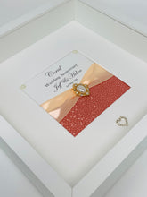 Load image into Gallery viewer, 35th Coral 35 Years Wedding Anniversary Ribbon Frame - Pebble
